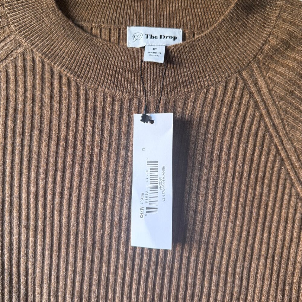 NWT The Drop Women's Renata Rib Midi Long Sleeve Sweater Dress Medium - Picture 5 of 7